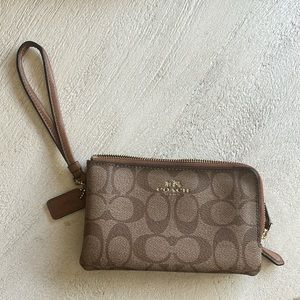 Coach Brown Wristlet